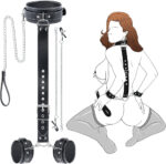 Conjunto de Bondage e Fetiche com Corrente de Tração - Kit de Algemas e Coleira Ajustável - Imagem 10