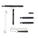 Conjunto de Bondage e Fetiche com Corrente de Tração - Kit de Algemas e Coleira Ajustável - Imagem 15