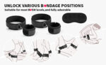 Kit BDSM de Restrição para Cama - Algemas de Pulso, Coxa e Tornozelo com Venda - Imagem 9