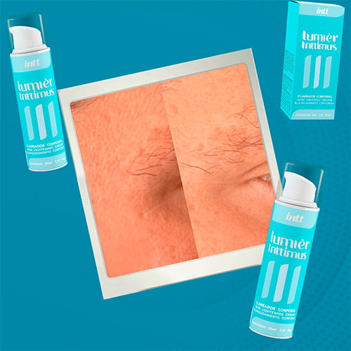 Clareador Íntimo Lumièr Inttimus resultado antes e depois região corporal