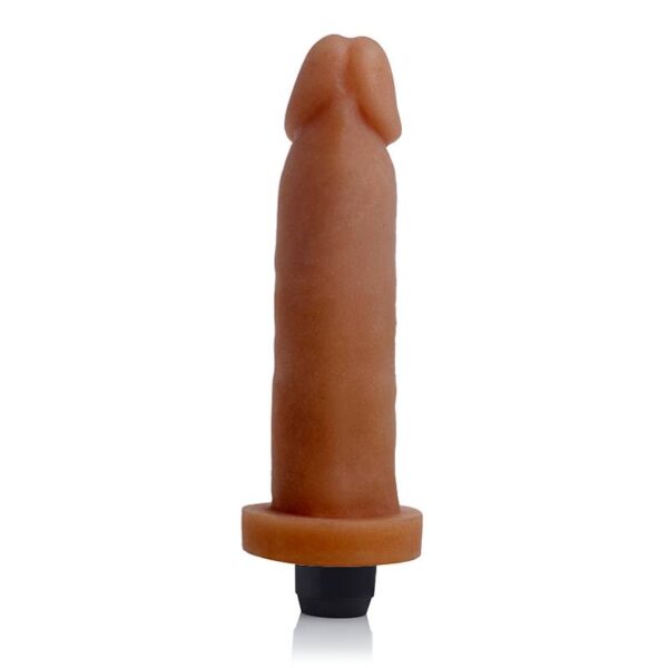pênis realista marrom, CyberSkin nacional, prótese peniana com vibrador, pênis realístico negro