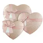 Caixa Coração Para Presente Rosa com laço decorativo