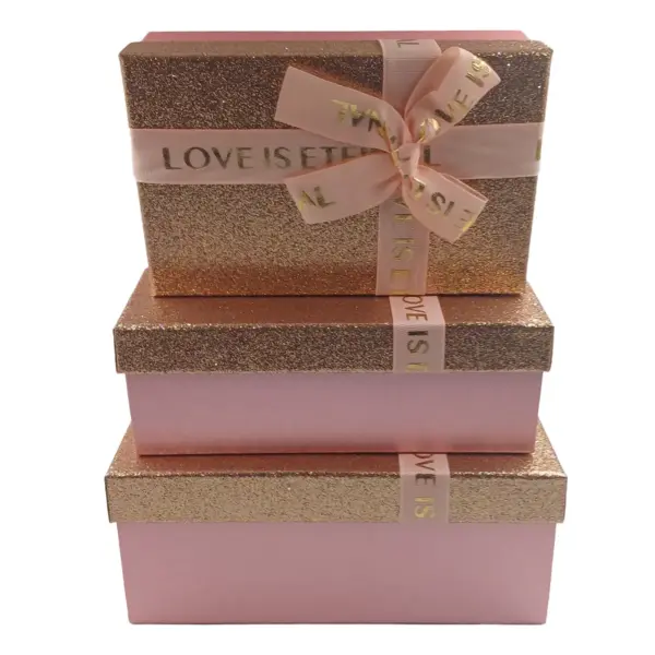 Caixa para Presente Rose Gold com Laço - Edição Delicada e Romântica