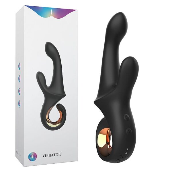 Vibrador de ponto G e clitóris dupla estimulação em silicone macio com 10 modos de vibração e recarga USB