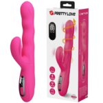 Vibrador de ponto G e clitóris com movimento ondulante Winters Pretty Love display LED dois motores silicone recarregável USB