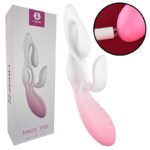 Vibrador de ponto G e clitóris 3 em 1 Magic Tree S-Hande em silicone líquido com controle remoto e 11 modos recarregável USB