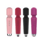 Vibrador varinha mágica massageadora silicone aveludado plástico 20 modos de vibração ondulação recarregável via USB