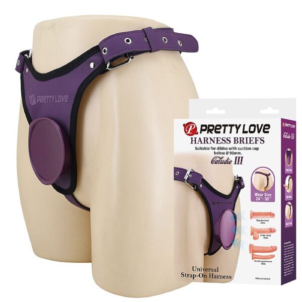 Cinta peniana para prótese Claudio III Pretty Love ajustável de tamanho único com regulagem de cintura
