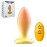 Plug anal vibratório com controle remoto em silicone com 10 modos de vibração e recarga USB