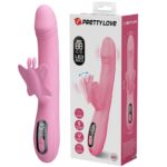Vibrador de ponto G e clitóris Bella Pretty Love com tapping, visor LED, dois motores e silicone macio recarregável USB