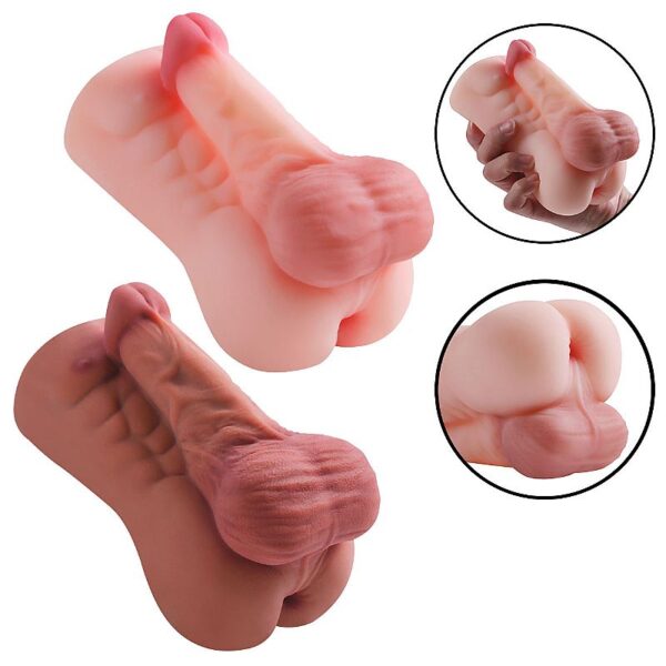 Masturbador masculino realístico Cyberskin TPE com textura interna anal 15,5cm