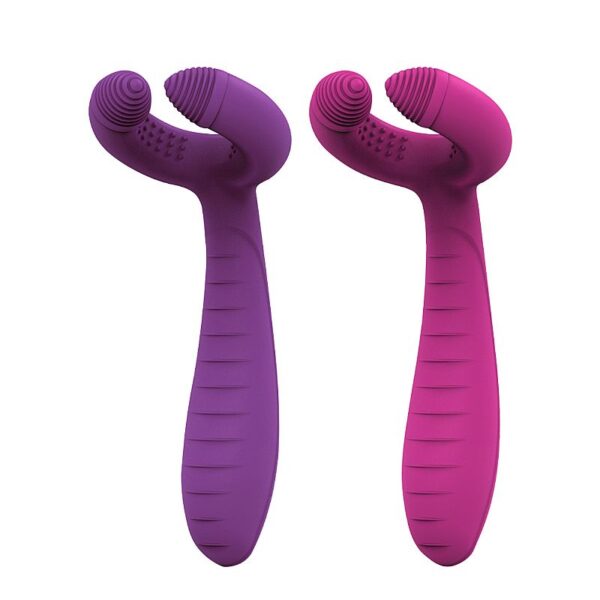 Vibrador de ponto G e clitóris ALWUP estimulador triplo 3 motores 10 modos silicone USB 18,8cm
