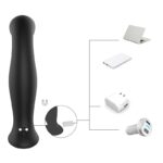 Vibrador de Próstata S-Hande Jelly Flexível com Dupla Vibração 9 Modos Preto USB - Imagem 4