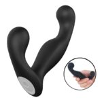 Vibrador de próstata S-Hande Jelly flexível preto com dupla vibração 9 modos silicone recarregável USB