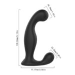 Vibrador de Próstata S-Hande Jelly Flexível com Dupla Vibração 9 Modos Preto USB - Imagem 5
