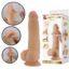 Pênis realístico Draco dupla camada bege 23cm com ventosa glande definida textura de veias TPE Pretty Love