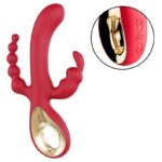 Vibrador coelho rabbit Jenny estimulador de ponto G e clitóris 10 modos silicone macio recarregável USB 20cm