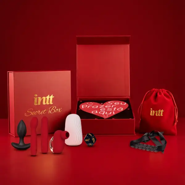 Secret Box INTT calendário do desejo kit de luxo 7 dias com vibradores plug anal masturbador dados máscara e bolsa veludo