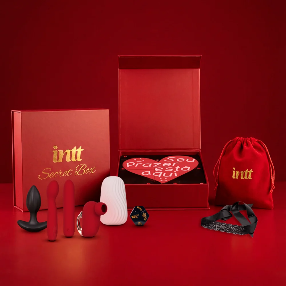 Secret Box INTT calendário do desejo kit de luxo 7 dias com vibradores plug anal masturbador dados máscara e bolsa veludo