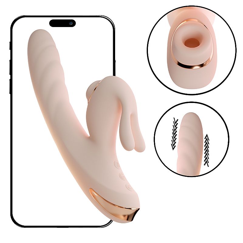 Vibrador de Ponto G e Clitóris Vai e Vem Pulsação com aquecimento e controle por app Galaku