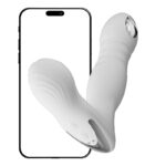 Vibrador de ponto G com choque elétrico Auratouch Galaku app bluetooth 30 modos silicone branco recarregável USB 14,2cm