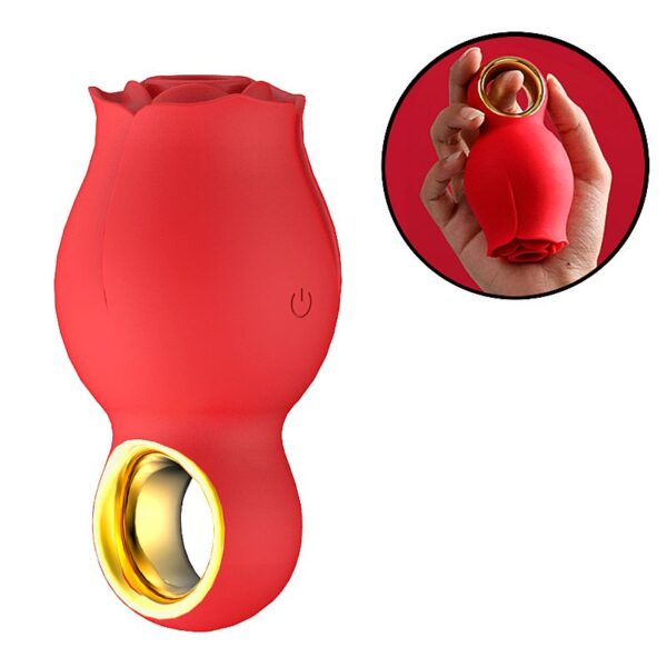 Vibrador de clitóris em formato de rosa Gala 9 modos de pulsação silicone ABS recarregável USB resistente à água