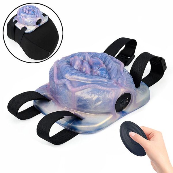 Vibrador de almofada Alien 2 anatômico formato vagina com controle remoto 10 modos silicone aveludado recarregável USB