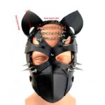 Máscara com Spikes Metálicos Fantasia Fetiche Meia-Face Preto - Imagem 4