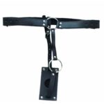 Cinta Strap-On Harness em Couro Sintético com Anel de Silicone Ajustável - Imagem 4
