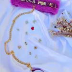 Choker coleira pelúcia roxo personalizável macia para look sensual