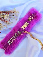 Choker Coleira Pelúcia roxo personalizavel - Imagem 2
